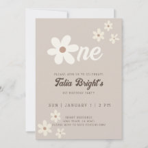 Födelsedagsdaisy Naturlig Boho Retro Känsla 