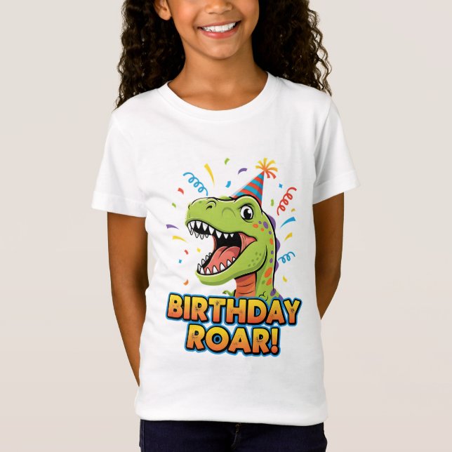 Födelsedagsdån Cute Dinosaur Födelsedagsfest Desig T Shirt (Framsida)