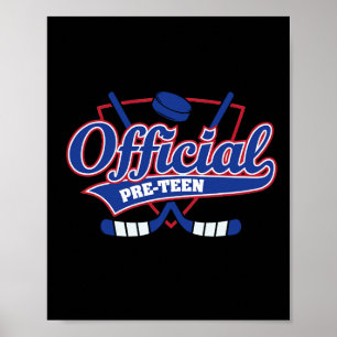 Födelsedagsdekorationer för 12-åring Hockey Vinter Poster