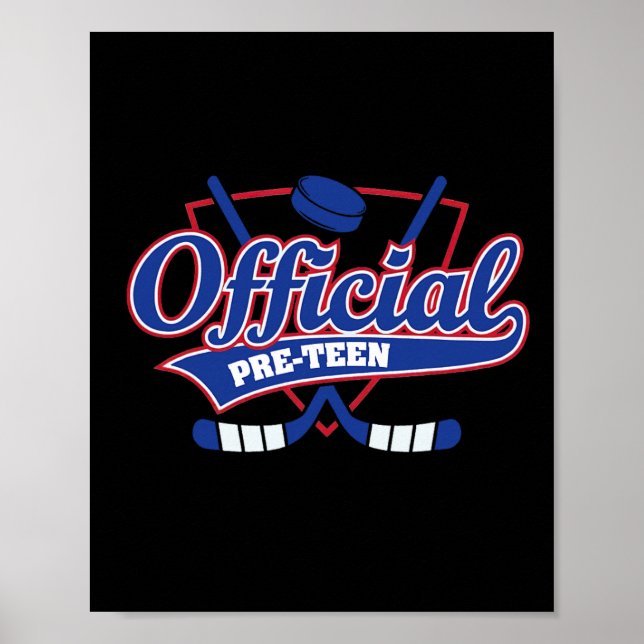 Födelsedagsdekorationer för 12-åring Hockey Vinter Poster (Framsidan)