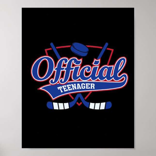 Födelsedagsdekorationer för hockeyfantast 13 år poster (Framsidan)