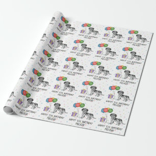 Födelsedagsdesign för Blue Merle Mini Goldendoodle Presentpapper