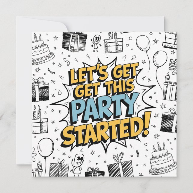 Födelsedagsdesign med Doodle Art Explosion Kort (Framsida)