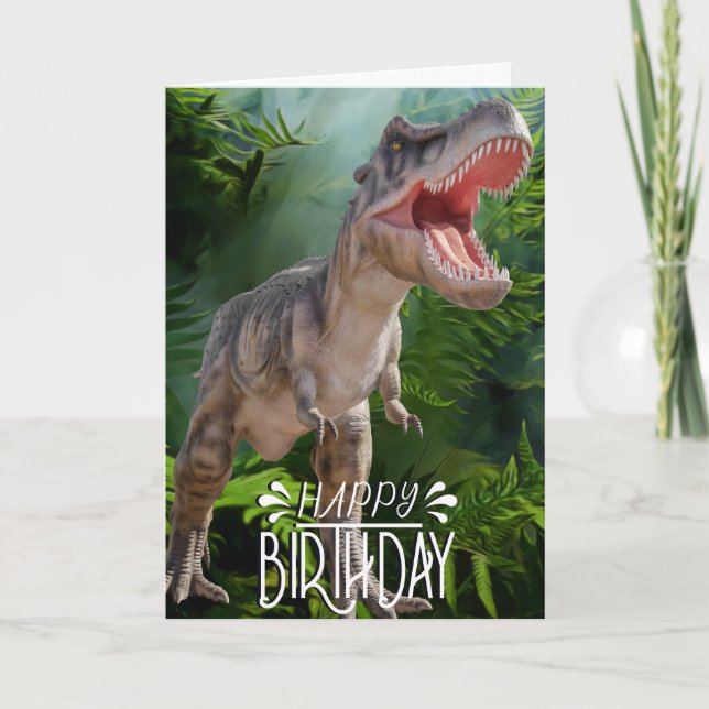 Födelsedagsdinosaurie Dschungel Jurassic World  Kort (Framsida)