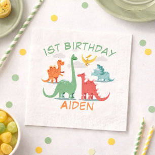 Födelsedagsdinosaurie Namn Pappersservett