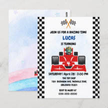 Födelsedagsdinosaurie racerbil pojke röd racing ba