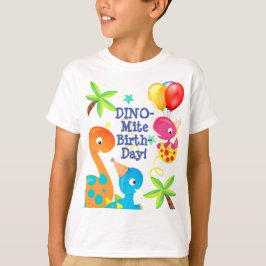 Födelsedagsdinosaurier och ballonger Anpassad T Shirt