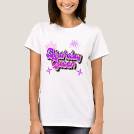Födelsedagsdrottning Gradient Lila 80-tals Graffit T Shirt