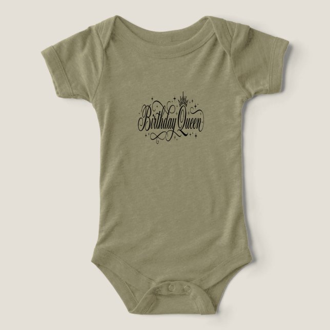 Födelsedagsdrottning Matchande Anpassad Lagpresent T Shirt (Design Framsida)