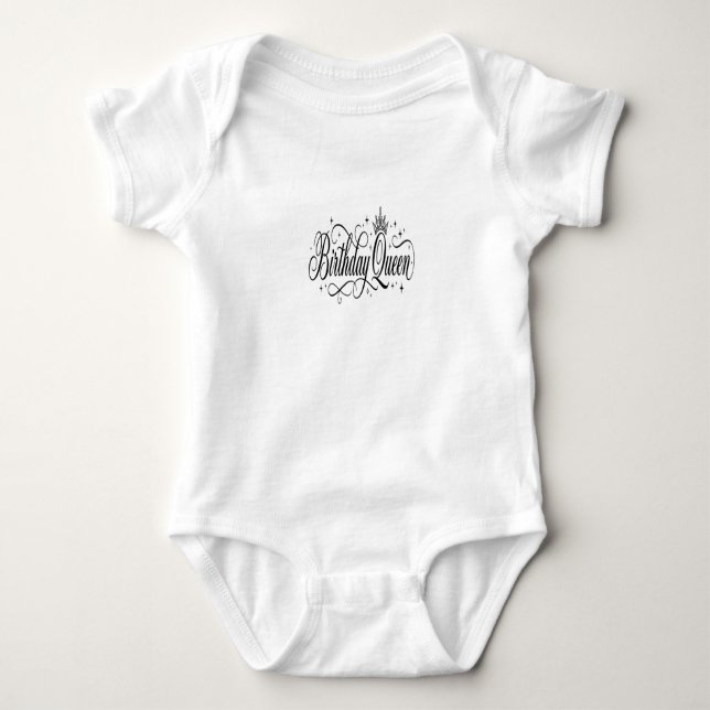 Födelsedagsdrottning Matchande Anpassad Lagpresent T Shirt (Framsida)