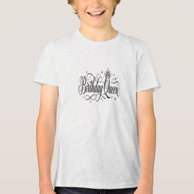 Födelsedagsdrottning Matchande Anpassad Lagpresent T Shirt (Framsida)