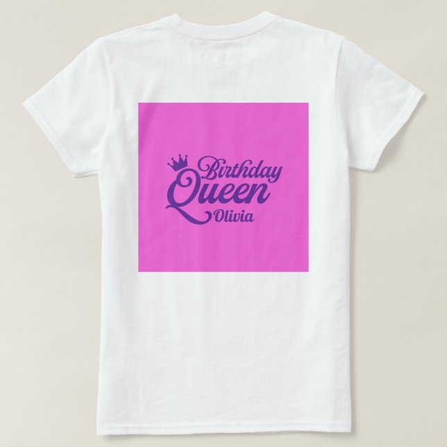 Födelsedagsdrottning T-Shirt (Design baksida)