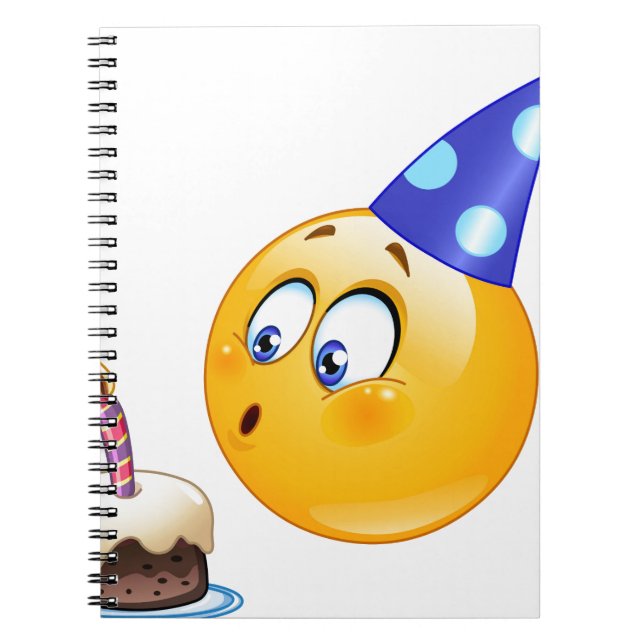 födelsedagsemoji anteckningsbok med spiral (Framsidan)
