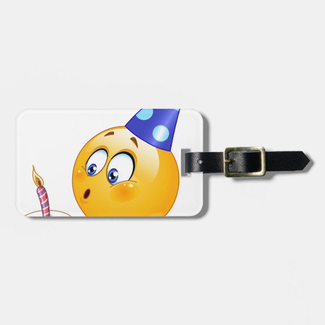 födelsedagsemoji bagagebricka (Horisontell Framsida)