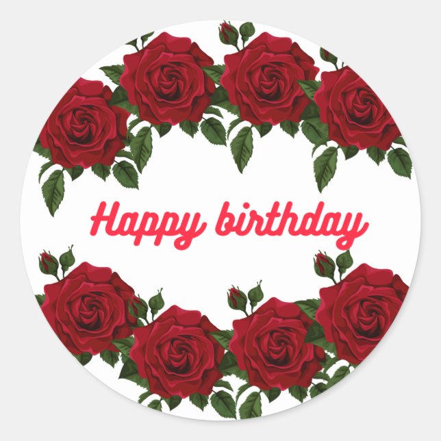 Födelsedagsetiketter Runt Klistermärke (Framsida)