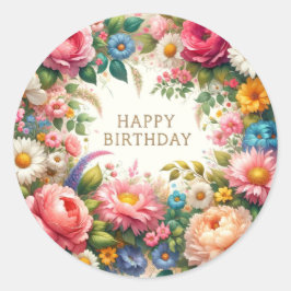 Födelsedagsetiketter Runt Klistermärke