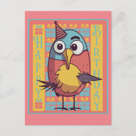 Födelsedagsfågel Postkort Vykort
