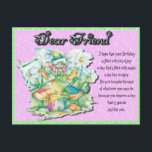 Födelsedagsfée för vän vykort<br><div class="desc">Medans e-kort är bra i denna värld av teknik, finns det ingenting som är lika personligt som det personliga tillskottet! Post-a-Card av Ebbymoo är ett ekonomiskt sätt att skicka ett speciellt och personligt meddelande för födelsedag, årsdag, lycka till, vänskap och många andra tillfällen. Skicka en till någon du bryr dig...</div>