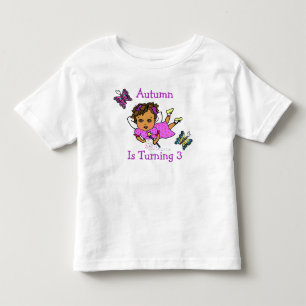 Födelsedagsfée och fjärilar Ålder och namn T Shirt