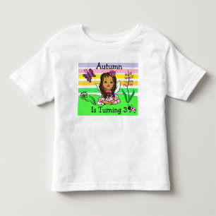 Födelsedagsfén och fjärilar Ålder och namn T Shirt