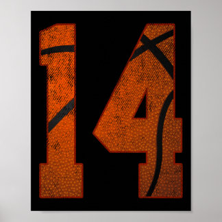 Födelsedagsfest 14 fjorton år gammal basket poster