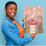 Födelsedagsfest 16-års kyss läpp ros rodnad glitte inbjudningar<br><div class="desc">florenceK design</div>