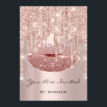 Födelsedagsfest 16:e Kiss Läppar Ro Glitter Inbjudningar<br><div class="desc">FlorenceK-design</div>