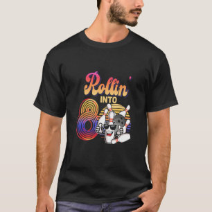 Födelsedagsfest 8th Rollin to 8 Bowling Retro Su T Shirt