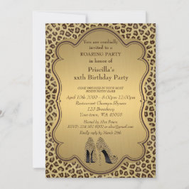 Födelsedagsfest, alla åldrar,Cheetah Högklackars S Inbjudningar
