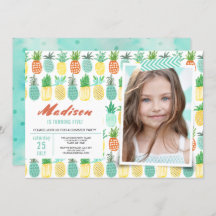 Födelsedagsfest | Ananassfrukter | Inbjudan