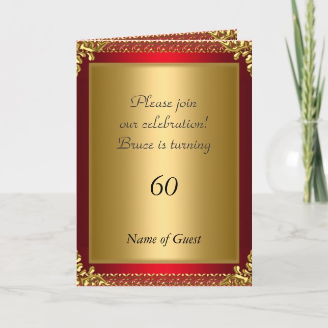 Födelsedagsfest Announement Royal Red Inbjudan (Framsida)