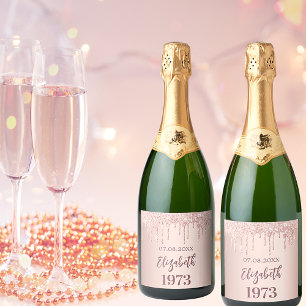 Födelsedagsfest år ro guld glitter droppar i