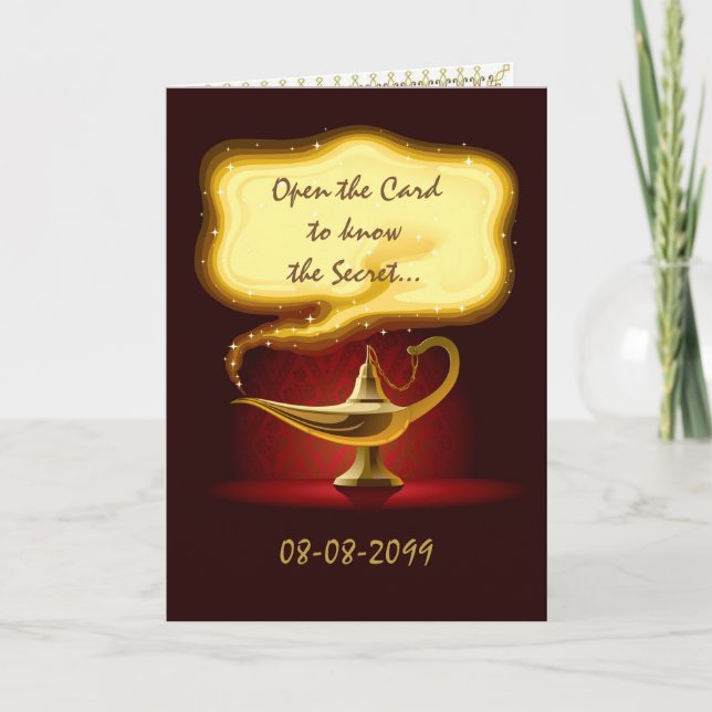 Födelsedagsfest arabiska, marockanska, 4 ansikte,  inbjudan (Framsida)