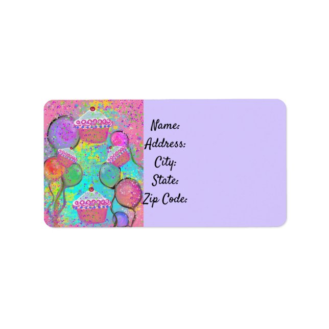 FÖDELSEDAGSFEST ART ADRESSETIKETT (Framsidan)