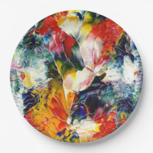 Födelsedagsfest Art Papper Dinner Tallrikar