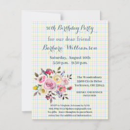 Födelsedagsfest av alla vattenfärgsblommor i ålder inbjudningar