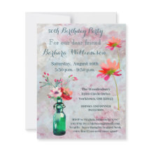 Födelsedagsfest av alla vattenfärgsblommor i ålder