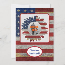 Födelsedagsfest av American Flagga USA helgdag Eve Inbjudningar