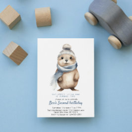 Födelsedagsfest av Anpassningsbarna Cute Otter Blu Inbjudningar