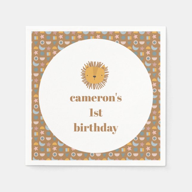 Födelsedagsfest av Babyarna Lejona kjolar för  Anp Pappersservett (Framsidan)