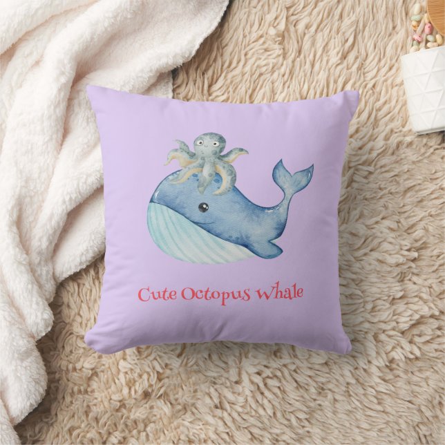 Födelsedagsfest av bläckfisk av arten Cute Rinbow  Kudde (Filt)