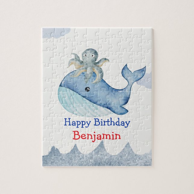 Födelsedagsfest av bläckfisk av arten Cute Rinbow  Pussel (Vertikal)