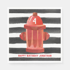 Födelsedagsfest av brandsläckare - Lastbil vid bra Pappersservett