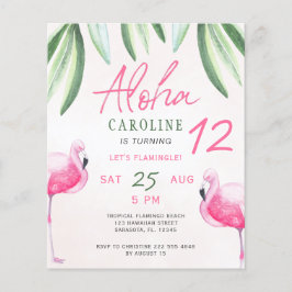 Födelsedagsfest av budgeten för Flamingo tropiska  Flygblad