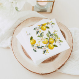 Födelsedagsfest av citruscitroner med vattenfärg pappersservett