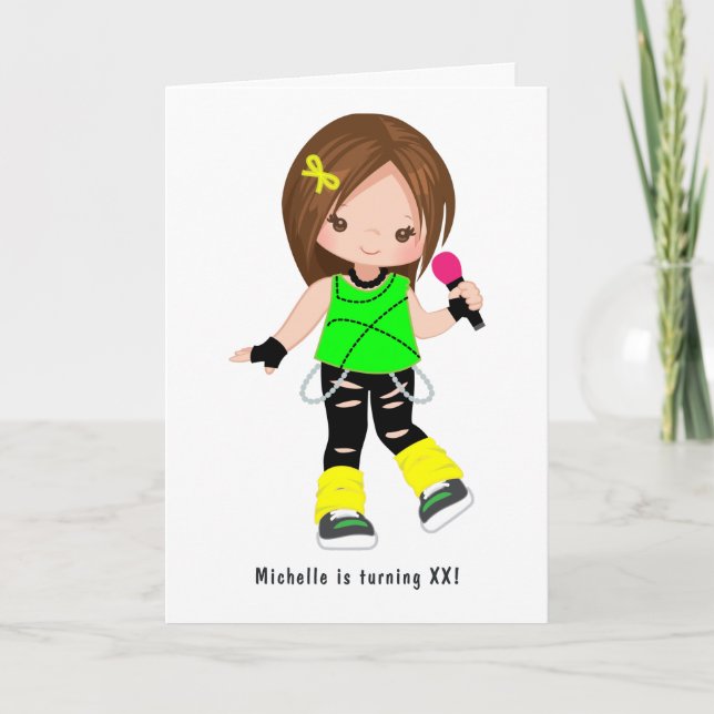 Födelsedagsfest av Cute Girl Rockstjärna Photo Inbjudan (Framsida)