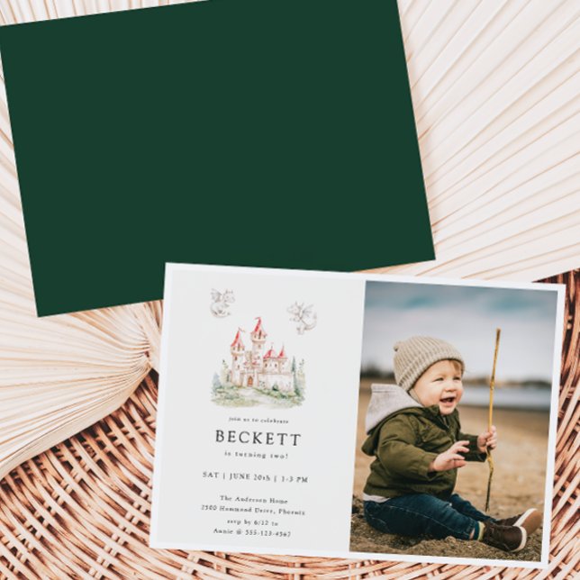 Födelsedagsfest av Dragon Castle Theme Photo Inbjudningar (Skapare uppladdad)