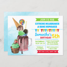 Födelsedagsfest av extremmjölkshakes glass