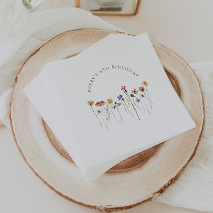 Födelsedagsfest av färgämnen för Wildblomma Pappersservett