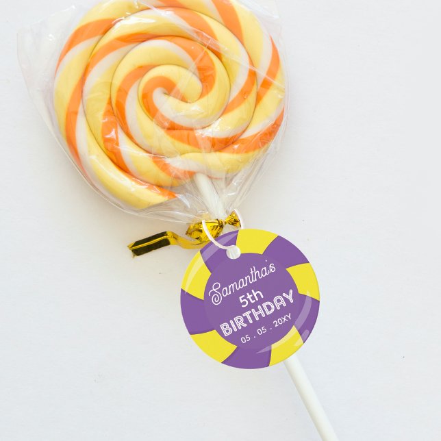 Födelsedagsfest av färglöst godis av sötad Roligt Gåvor Etiketter (Colorful Sweet Fun Candy Theme Birthday Party Favor Tags )